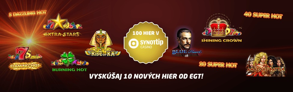 100 nových hier v Synottip kasíne